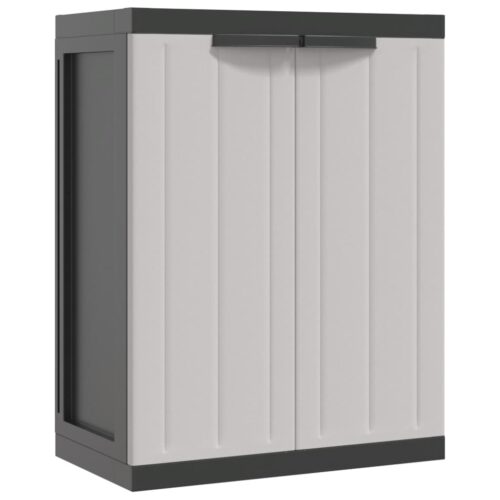 Outdoor Storage Cabinet Grey Black 65x37x85cm PP - Image 2