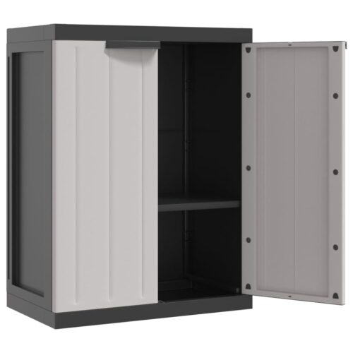 Outdoor Storage Cabinet Grey Black 65x37x85cm PP - Image 9
