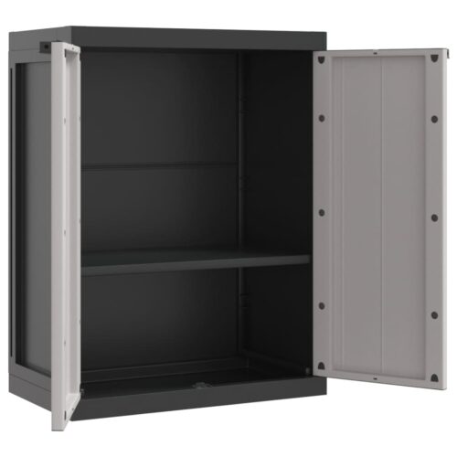 Outdoor Storage Cabinet Grey Black 65x37x85cm PP - Image 10