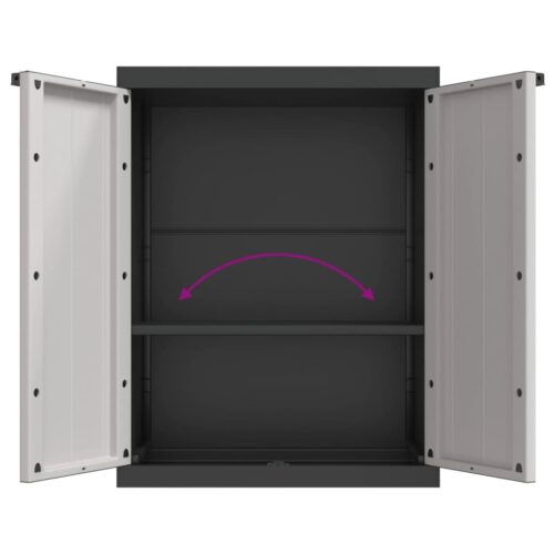 Outdoor Storage Cabinet Grey Black 65x37x85cm PP - Image 11