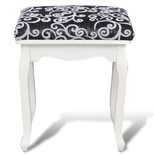 Dressing Stool Black Fabric - Image 3