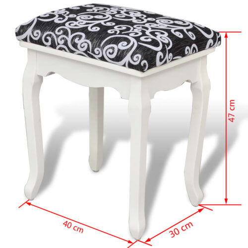 Dressing Stool Black Fabric - Image 5
