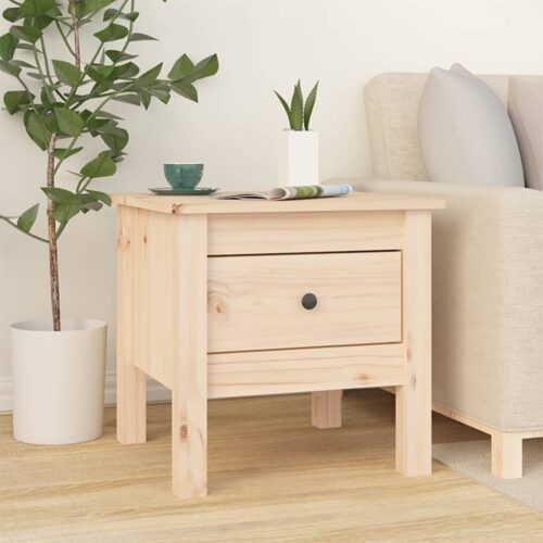 2x Pine Wood Side Coffee Tables Set Sofa Lounge Bedside Storage Nightstand 40x40x39cm - Image 4