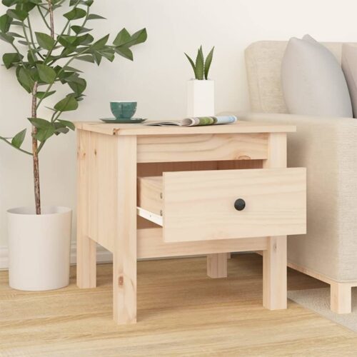 2x Pine Wood Side Coffee Tables Set Sofa Lounge Bedside Storage Nightstand 40x40x39cm - Image 5