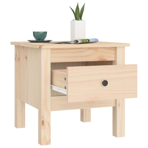 2x Pine Wood Side Coffee Tables Set Sofa Lounge Bedside Storage Nightstand 40x40x39cm - Image 7
