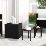 Side Tables 3pcs Black Poly Rattan