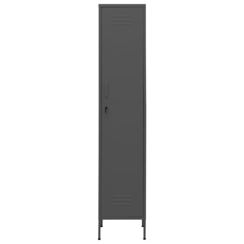 Steel Locker Cabinet Office Gym Garage Filing Storage Cupboard Wardrobe Anthracite - Image 3