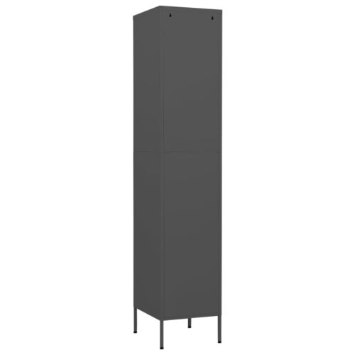 Steel Locker Cabinet Office Gym Garage Filing Storage Cupboard Wardrobe Anthracite - Image 5