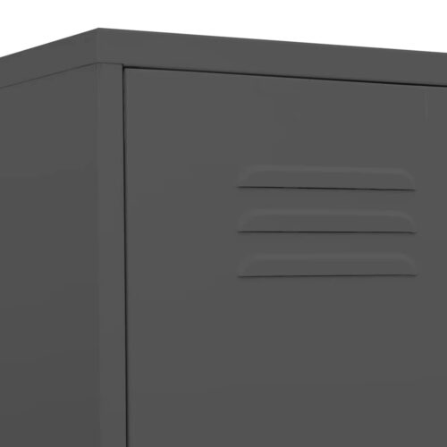 Steel Locker Cabinet Office Gym Garage Filing Storage Cupboard Wardrobe Anthracite - Image 7