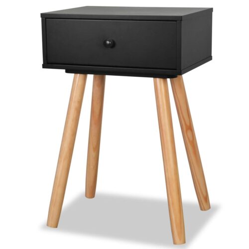 Bedside Tables 2pcs Solid Pinewood 40x30x61cm Black - Image 3