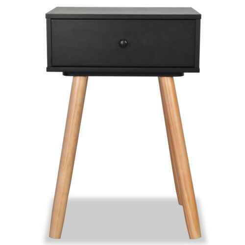Bedside Tables 2pcs Solid Pinewood 40x30x61cm Black - Image 4