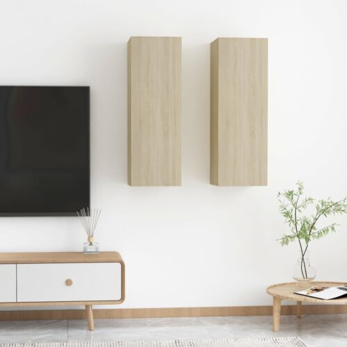 TV Cabinets 2pcs Sonoma Oak 30.5x30x90cm Engineered Wood