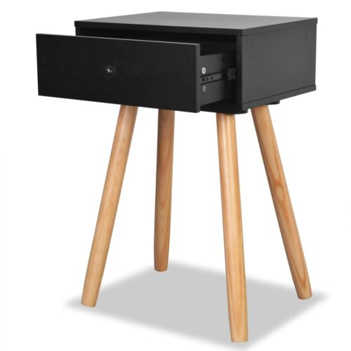 Bedside Tables 2pcs Solid Pinewood 40x30x61cm Black - Image 5