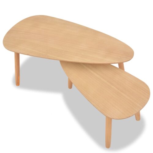 Coffee Table Set 2 Pieces Solid Pinewood Brown - Image 5