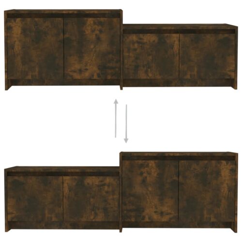 TV Cabinet Smoked Oak 146.5x35x50cm Engineered Wood - Image 6