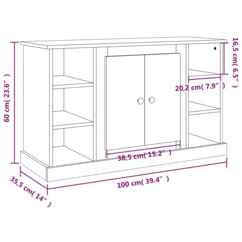 Sideboard White 100x35.5x60cm Engineered Wood - Image 10