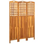 3-Panel Room Divider 121x2x170cm Solid Acacia Wood