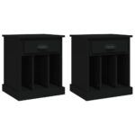 Bedside Cabinets 2pcs Black 43x36x50cm