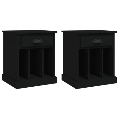Bedside Cabinets 2pcs Black 43x36x50cm