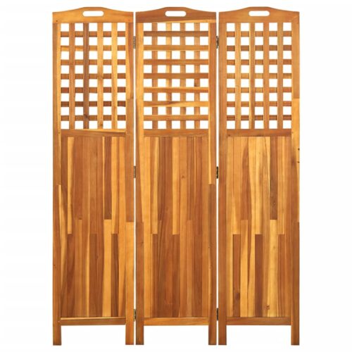 3-Panel Room Divider 121x2x170cm Solid Acacia Wood - Image 2