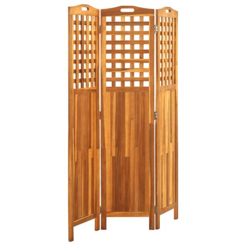 3-Panel Room Divider 121x2x170cm Solid Acacia Wood - Image 3