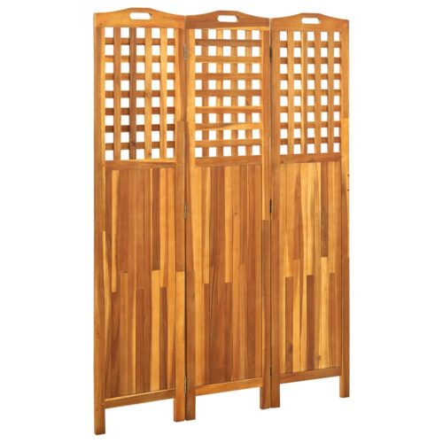 3-Panel Room Divider 121x2x170cm Solid Acacia Wood - Image 9