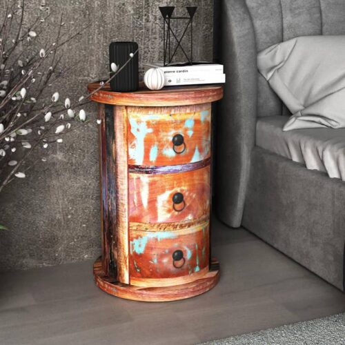 Reclaimed Cabinet with 3 Drawers Solid Wood - Image 2