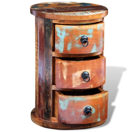 Reclaimed Cabinet with 3 Drawers Solid Wood - Image 4