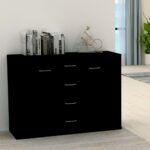 Sideboard Black 88x30x65cm Engineered Wood