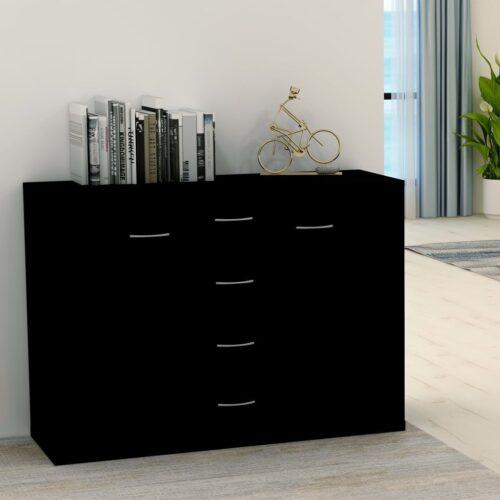 Sideboard Black 88x30x65cm Engineered Wood
