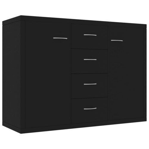Sideboard Black 88x30x65cm Engineered Wood - Image 2
