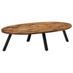 Coffee Table Solid Reclaimed Teak Oval 120x60x30cm