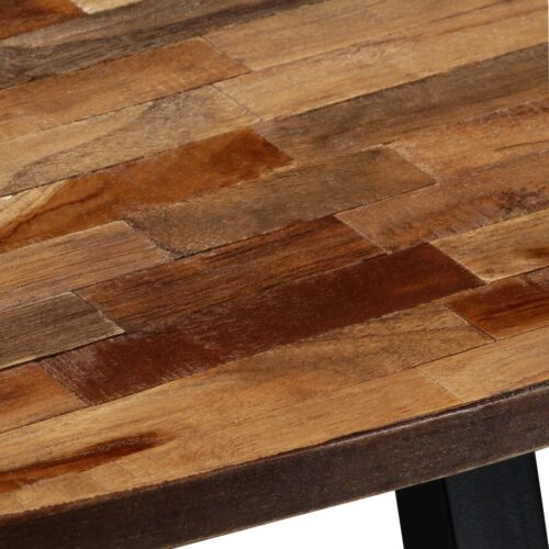 Coffee Table Solid Reclaimed Teak Oval 120x60x30cm - Image 7