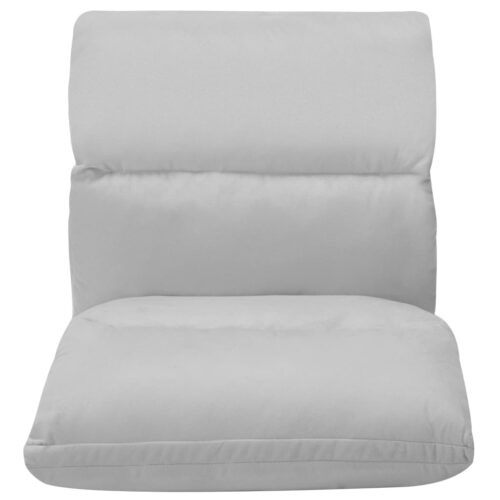 Folding Floor Chair Light Grey Microfibre - Image 5