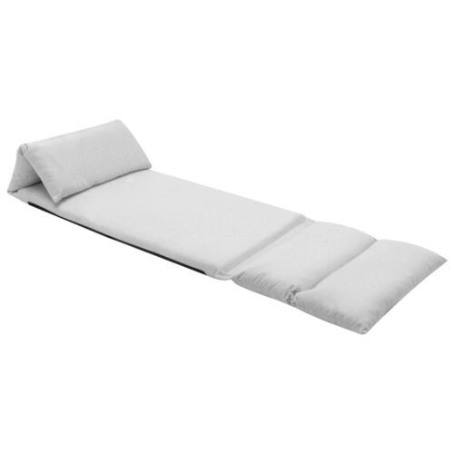 Folding Floor Chair Light Grey Microfibre - Image 9