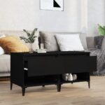 2-Piece Wooden Tables Set Sofa Lounge Coffee Side Bedside Storage Drawers Black 50x46x50cm