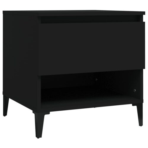 2-Piece Wooden Tables Set Sofa Lounge Coffee Side Bedside Storage Drawers Black 50x46x50cm - Image 6