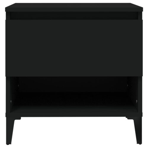 2-Piece Wooden Tables Set Sofa Lounge Coffee Side Bedside Storage Drawers Black 50x46x50cm - Image 7