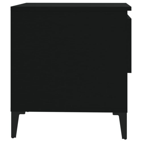 2-Piece Wooden Tables Set Sofa Lounge Coffee Side Bedside Storage Drawers Black 50x46x50cm - Image 9