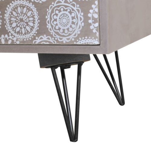 Nightstand with 3 Drawers Grey Brown - Image 4