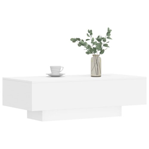 Coffee Table White 100x49.5x31cm Engineered Wood - Image 3