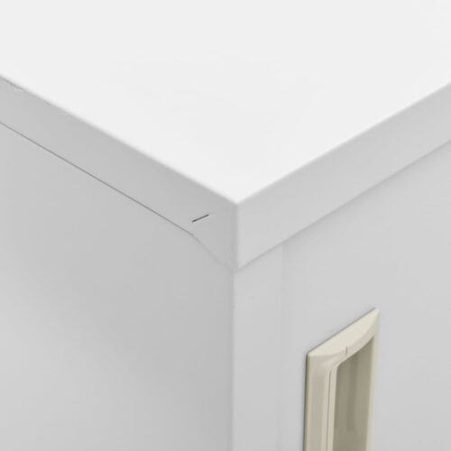 Lockable Locker Cabinet Office School Gym Side Table Steel Metal Storage Sideboard Filing Grey - Image 7