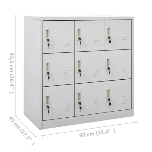 Lockable Locker Cabinet Office School Gym Side Table Steel Metal Storage Sideboard Filing Grey - Image 8