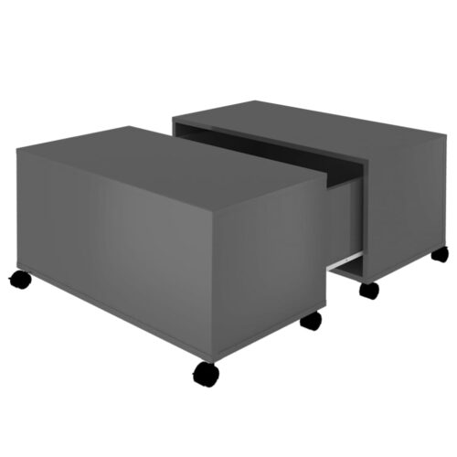 Coffee Table High Gloss Grey 75x75x38cm Engineered Wood - Image 2