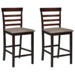 Bar Chairs 2pcs Brown Fabric