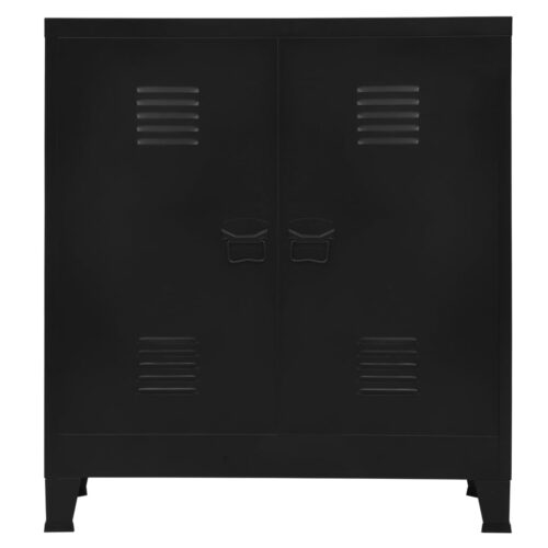 Industrial Storage Chest Black 90x40x100cm Steel - Image 3