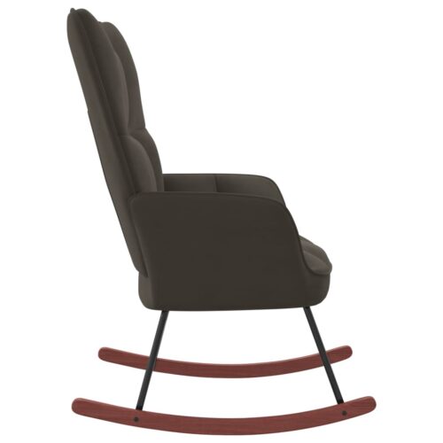 Rocking Chair Dark Grey Velvet - Image 3