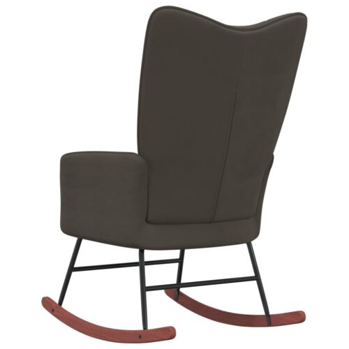 Rocking Chair Dark Grey Velvet - Image 4