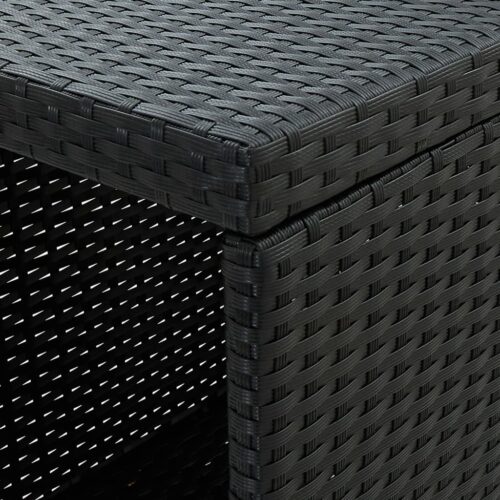Bar Table with Storage Rack Black 120x60x110cm Poly Rattan - Image 6