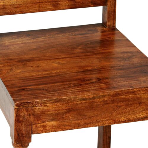 Dining Chairs 2pcs Solid Wood with Honey-coloured Finish Classic - Image 4